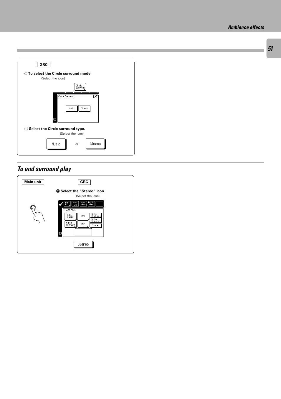 Ambience effects | Kenwood C-V751 User Manual | Page 51 / 64