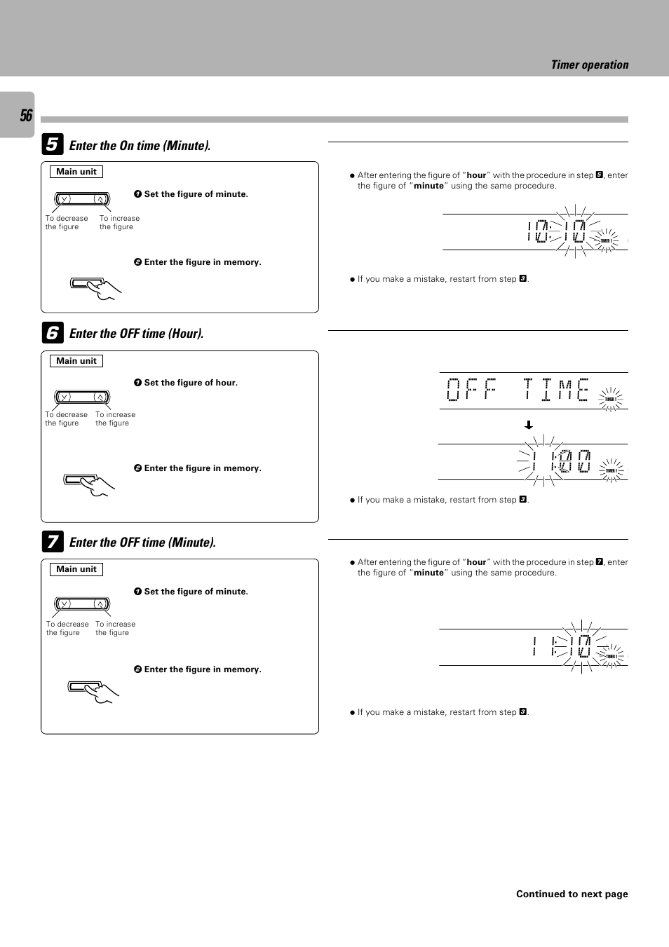 A m 1 1 ) ), A m 1 1 1, Timer operation | Kenwood C-V751 User Manual | Page 56 / 64