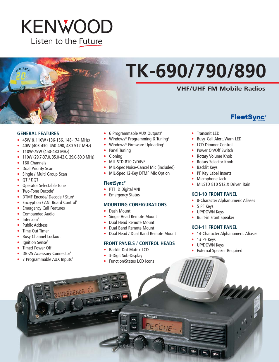 Kenwood FleetSync TK-890 User Manual | 2 pages