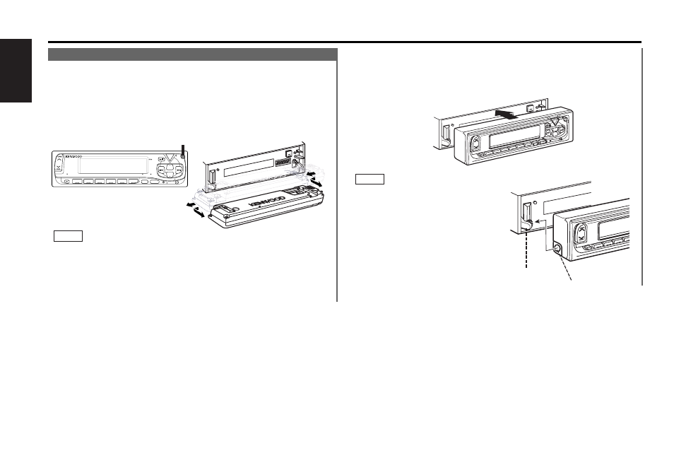Theft deterrent faceplate, Other features, English | Release button | Kenwood KRC-559R User Manual | Page 34 / 46