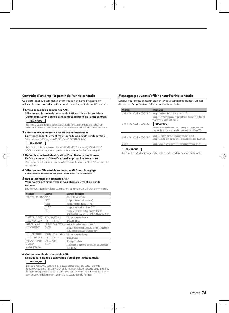 Kenwood eXcelon KAC-X541 User Manual | Page 15 / 28