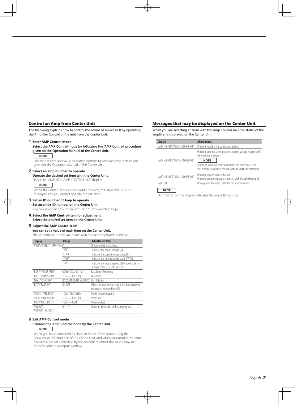 Kenwood eXcelon KAC-X541 User Manual | Page 7 / 28