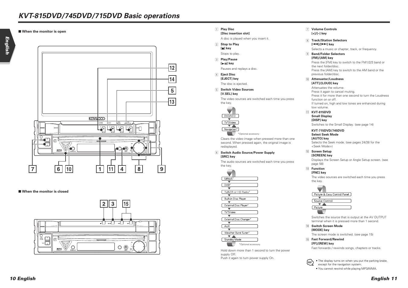 English 11 10 english english | Kenwood KVT-815DVD User Manual | Page 6 / 46