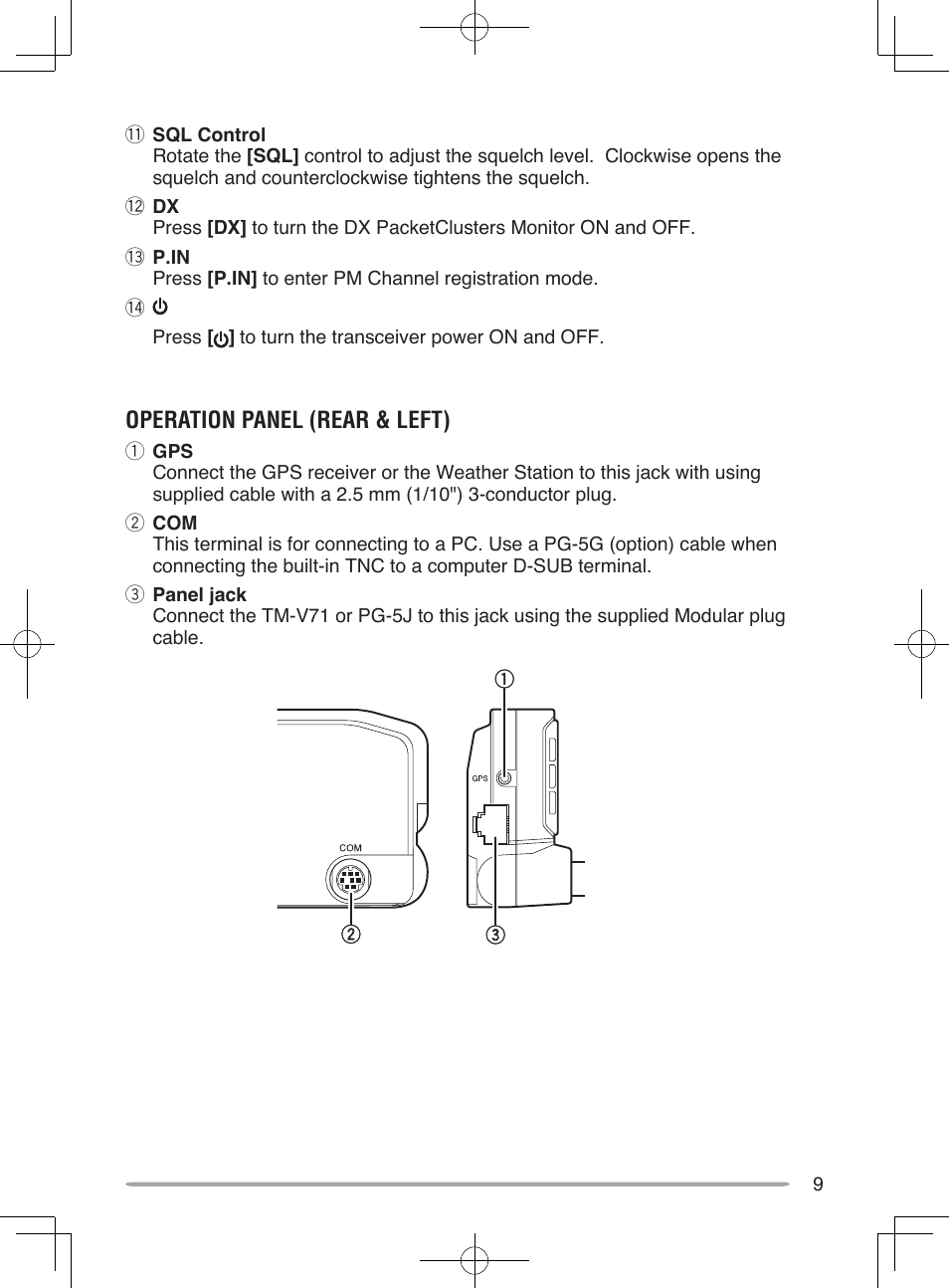 Operation panel (rear & left) | Kenwood RC-D10 User Manual | Page 15 / 41