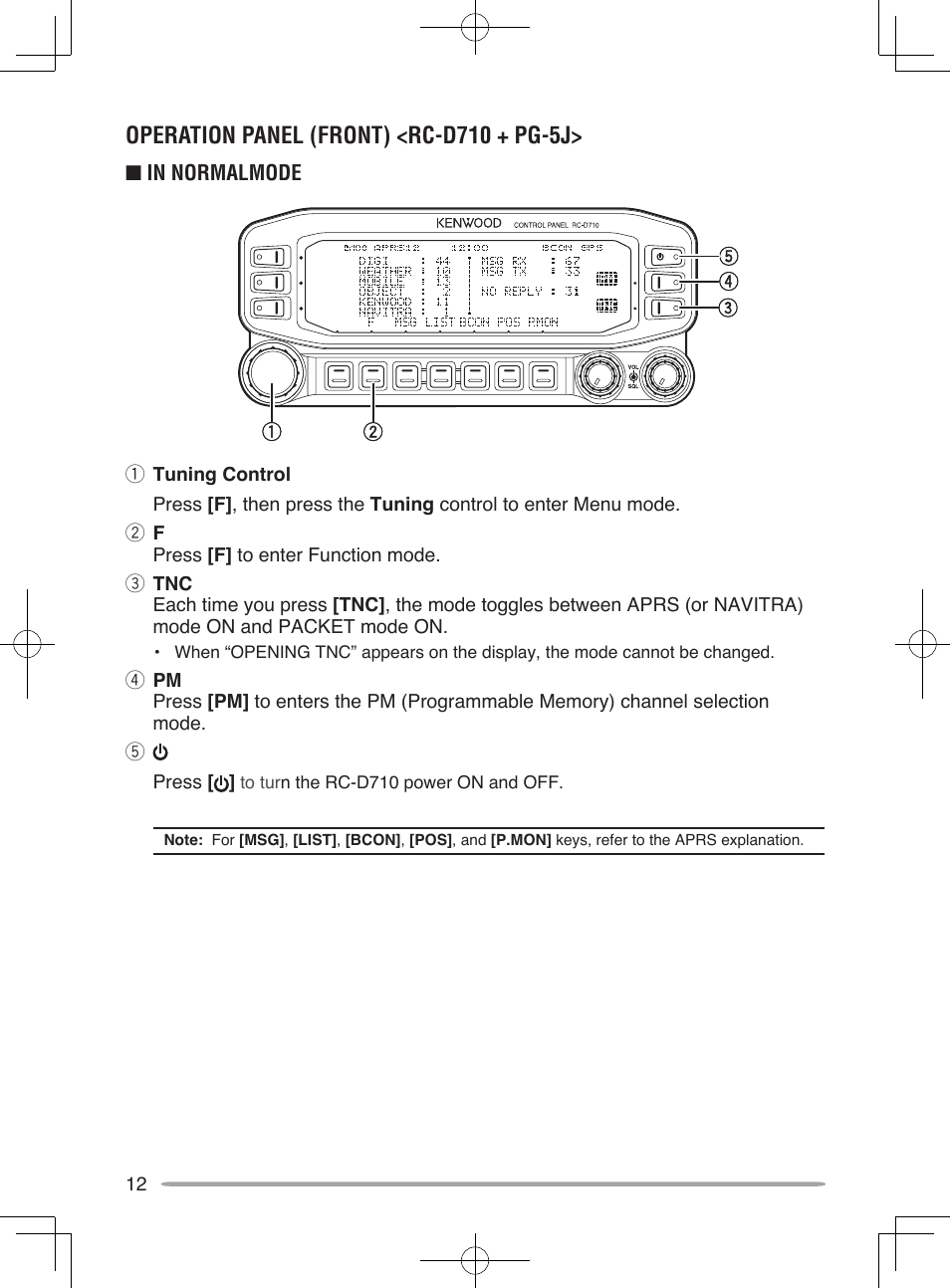 Operation panel (front) <rc-d710 + pg-5j | Kenwood RC-D10 User Manual | Page 18 / 41