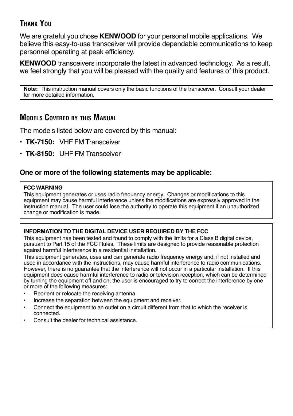Kenwood TK-8150 User Manual | Page 2 / 23