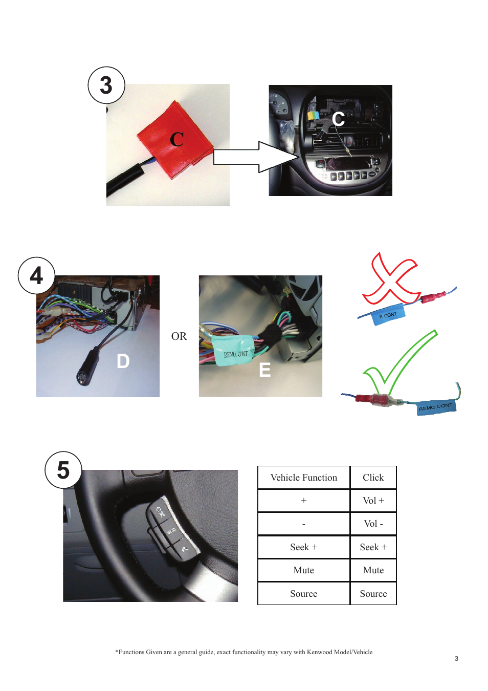 Kenwood Steering Wheel Remote Control CAW-DW1300 User Manual | Page 3 / 3