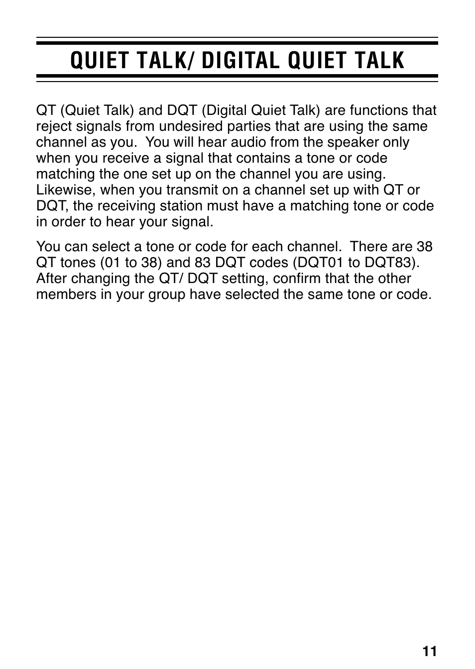 Quiet talk/ digital quiet talk | Kenwood TK-3131 User Manual | Page 17 / 50