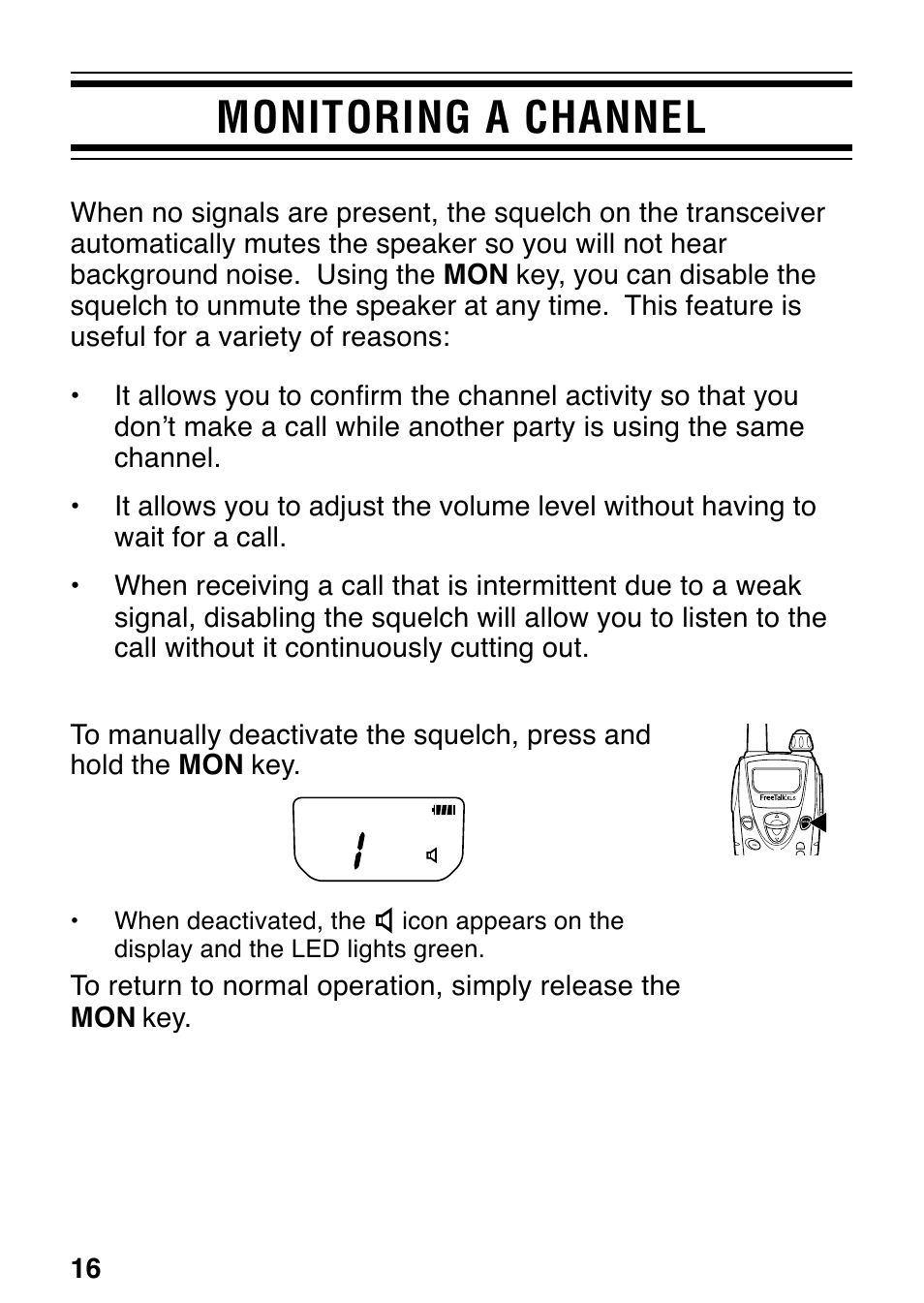 Monitoring a channel | Kenwood TK-3131 User Manual | Page 22 / 50