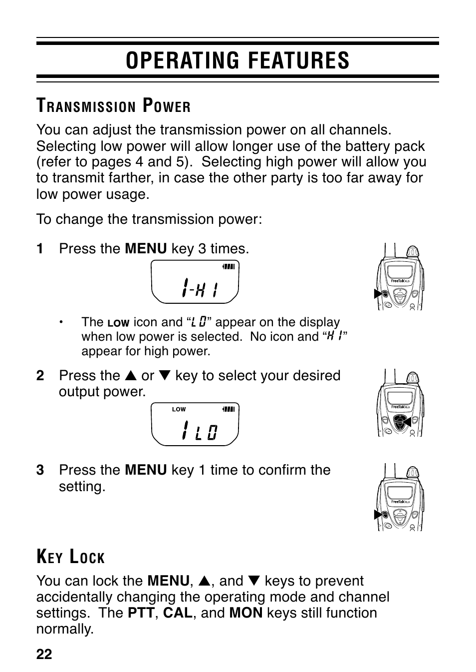 Operating features | Kenwood TK-3131 User Manual | Page 28 / 50