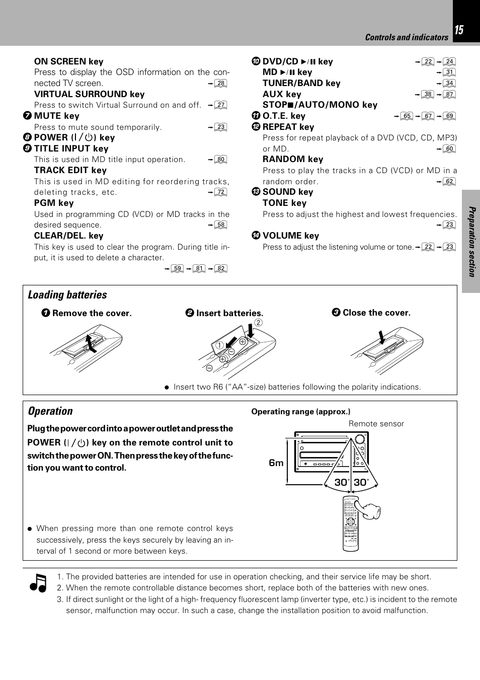 Operation, Loading batteries | Kenwood HM-DV6MD User Manual | Page 15 / 104