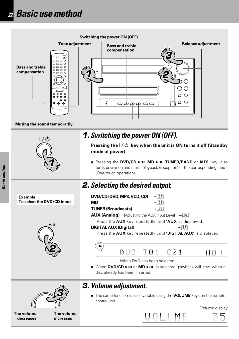 Basic use method | Kenwood HM-DV6MD User Manual | Page 22 / 104