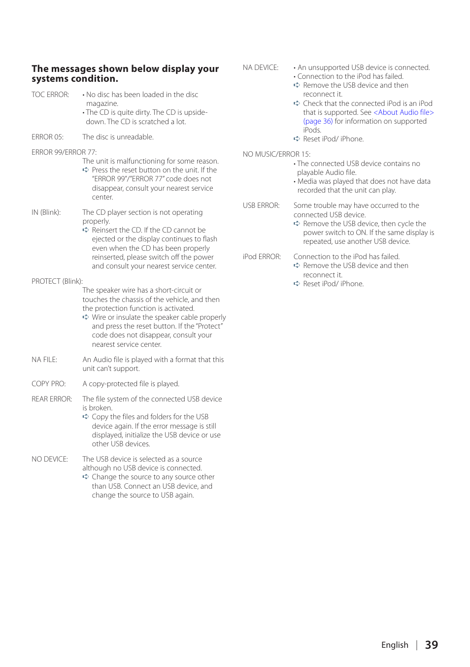 Kenwood DPX308U User Manual | Page 39 / 41