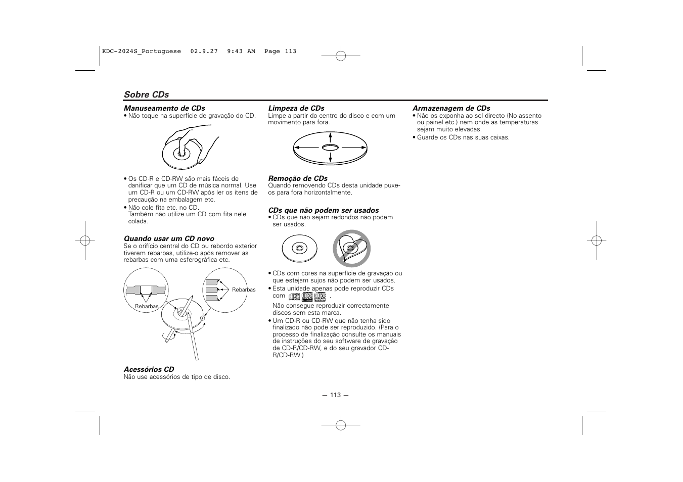 Sobre cds | Kenwood KDC-2094 User Manual | Page 113 / 128