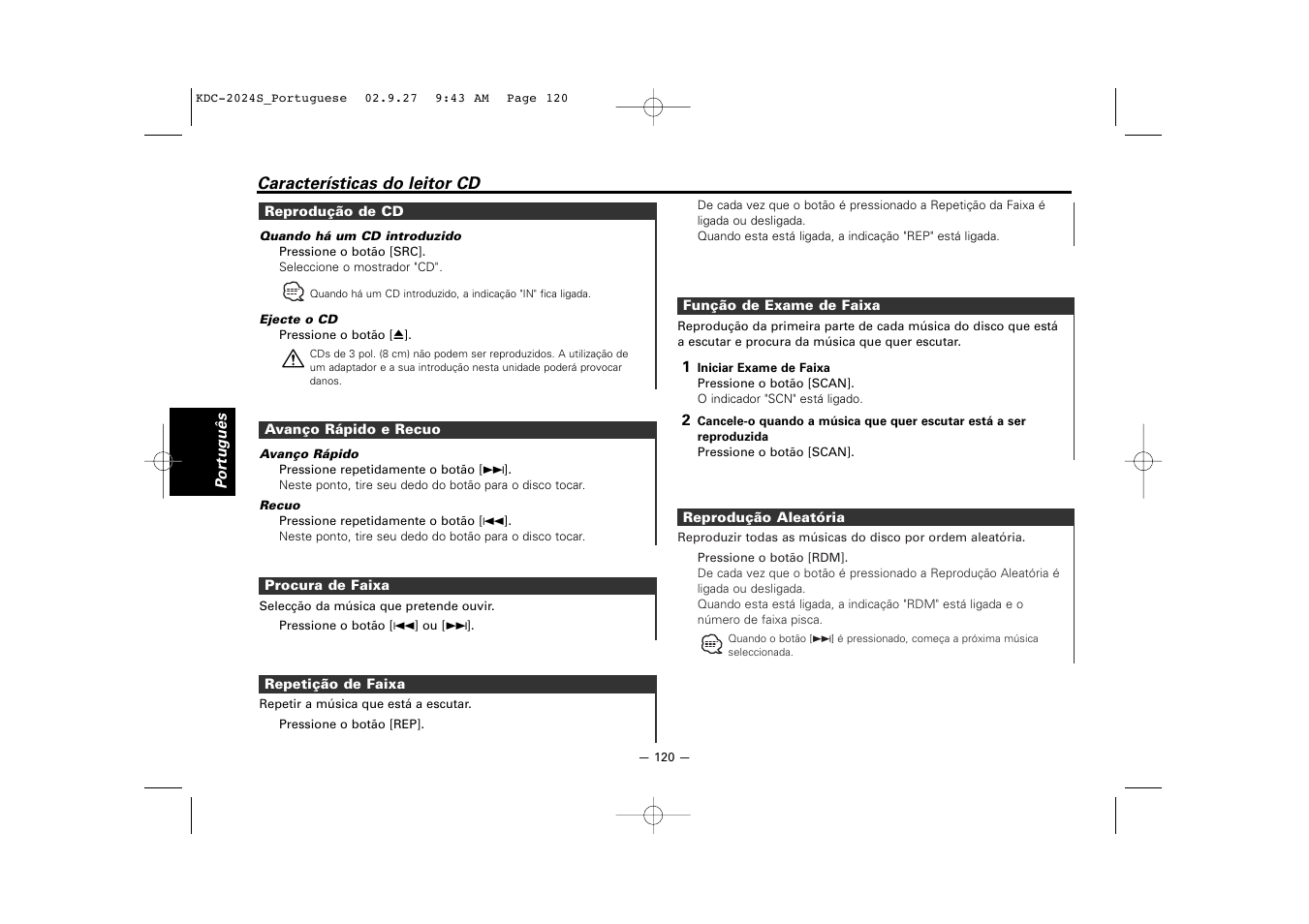 Kenwood KDC-2094 User Manual | Page 120 / 128