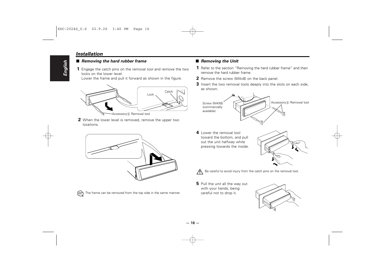 Kenwood KDC-2094 User Manual | Page 16 / 128