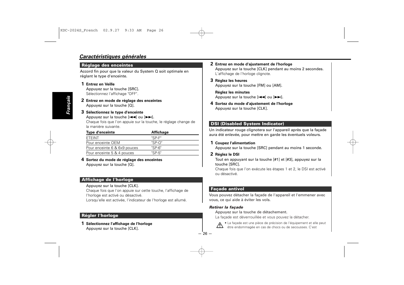 Kenwood KDC-2094 User Manual | Page 26 / 128