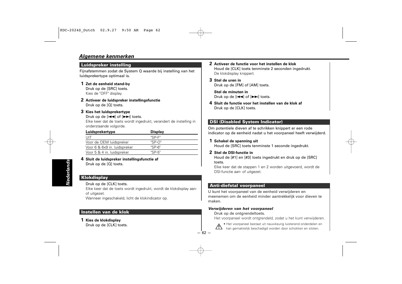 Kenwood KDC-2094 User Manual | Page 62 / 128