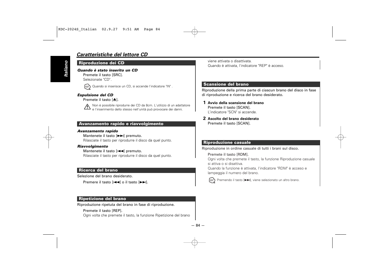 Kenwood KDC-2094 User Manual | Page 84 / 128