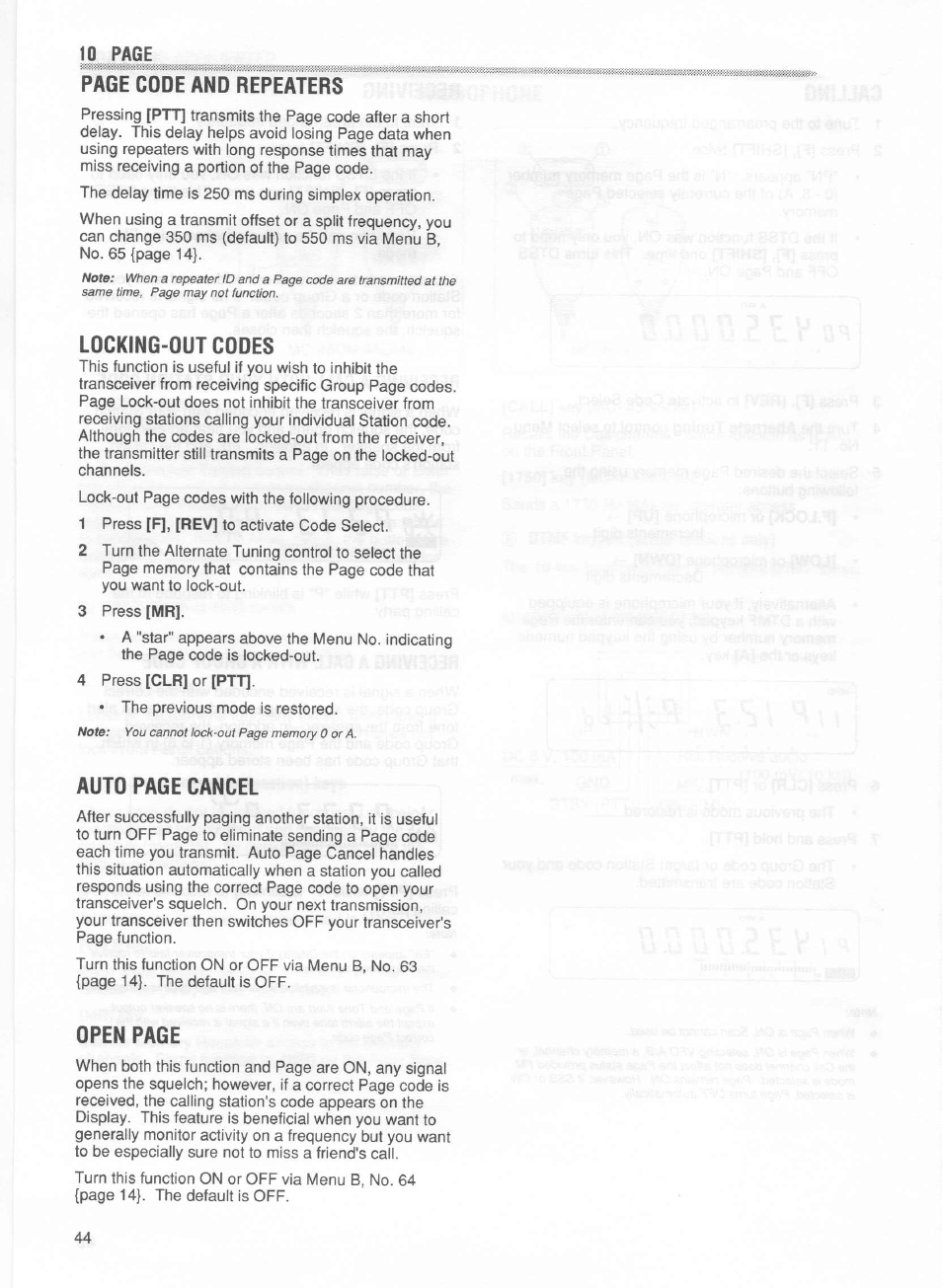 Locking-out codes | Kenwood TM-255E User Manual | Page 51 / 66