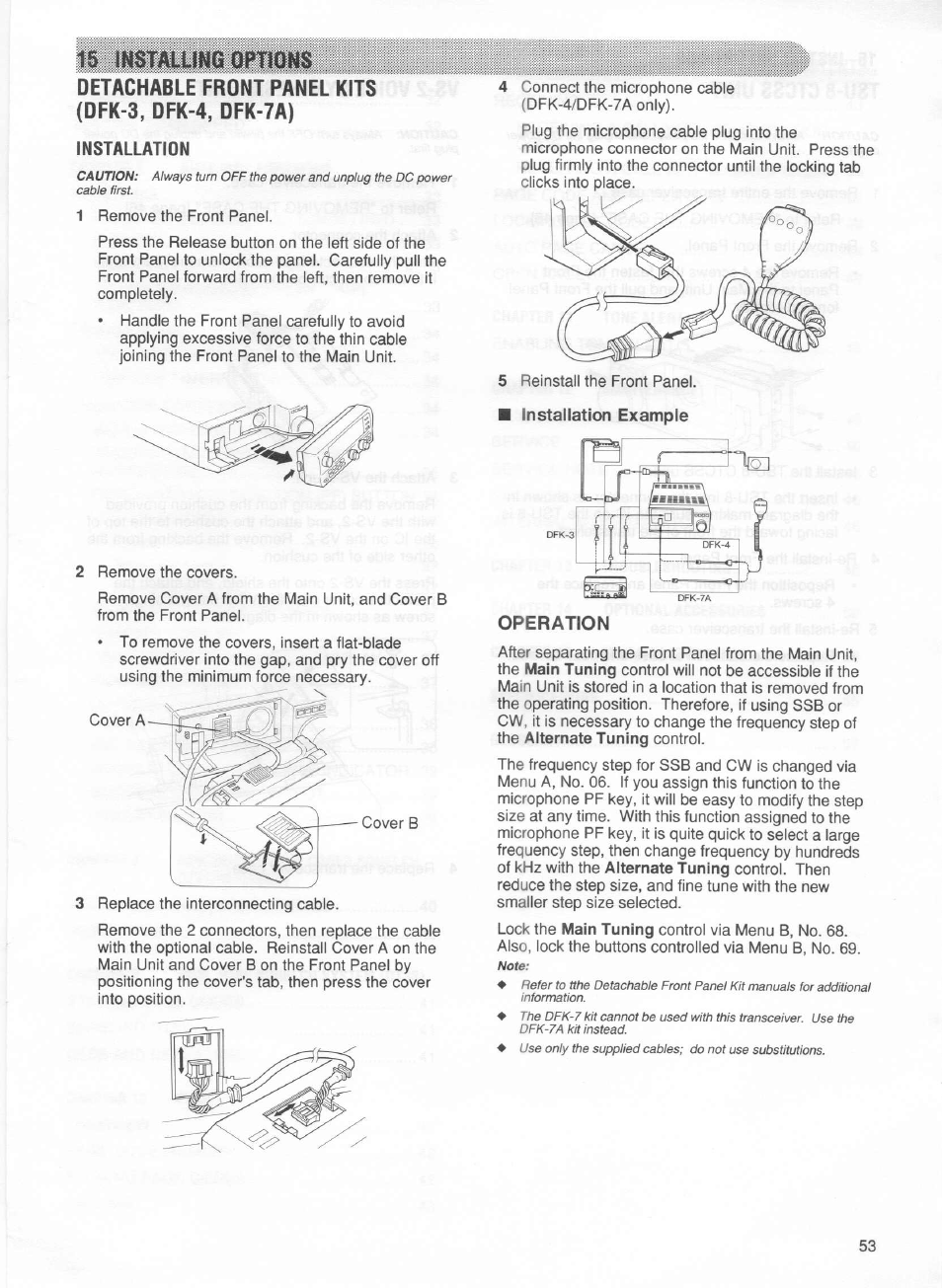 Installation, 1$ ihstallmq optlons | Kenwood TM-255E User Manual | Page 60 / 66