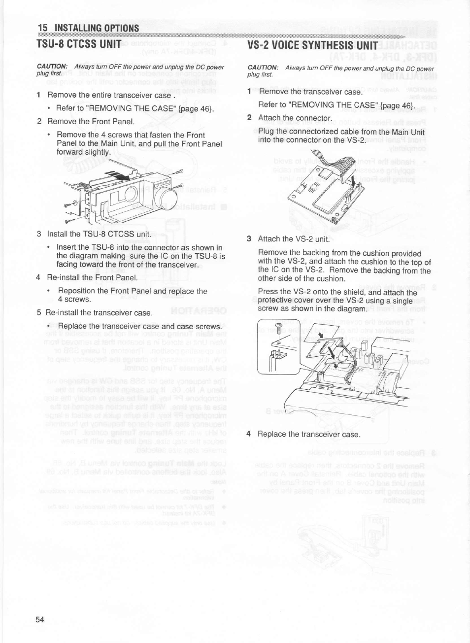 15 installing options, Tsu-8 ctcss unit, Chapter 15 | Installing options | Kenwood TM-255E User Manual | Page 61 / 66