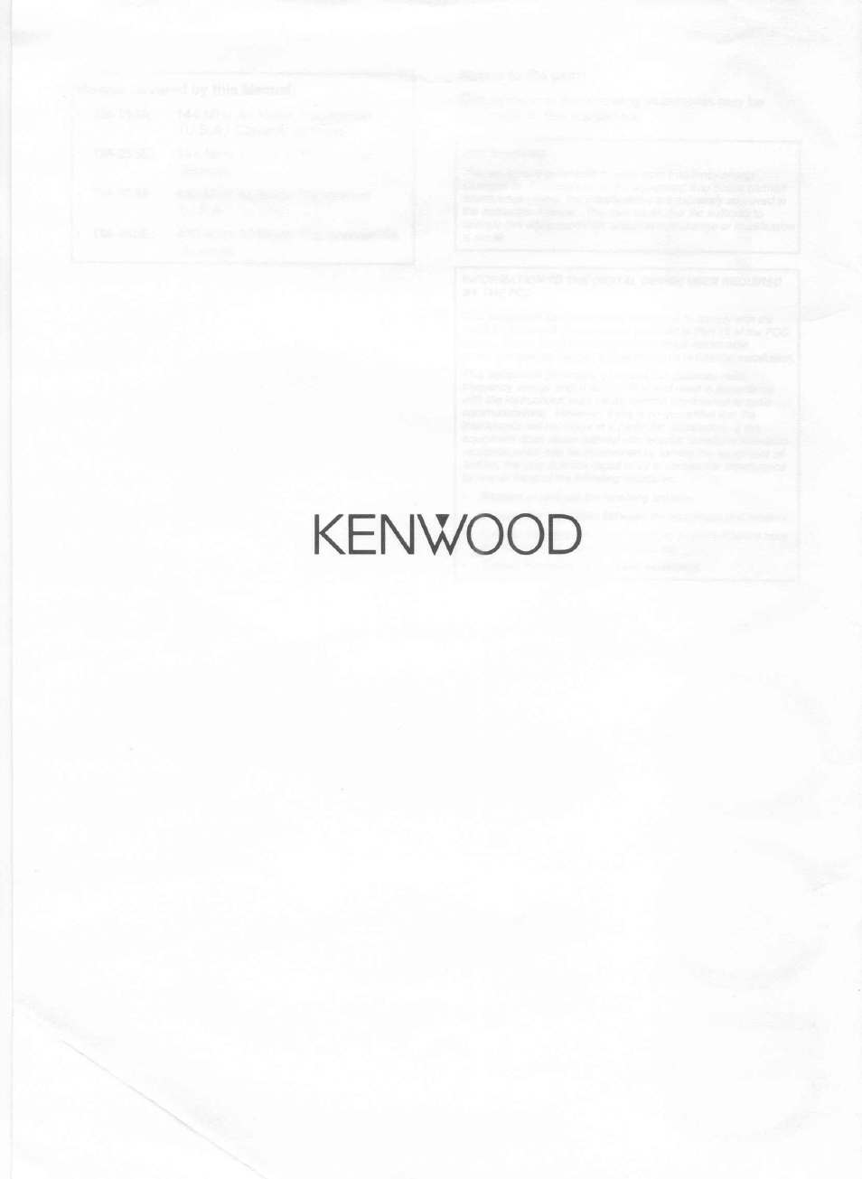 Kenwood TM-255E User Manual | Page 66 / 66
