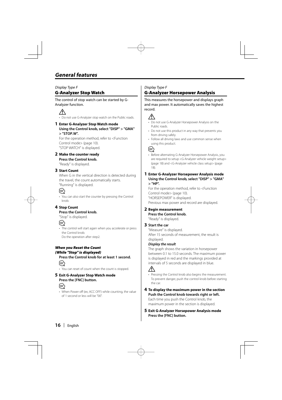 General features | Kenwood KDC-MP635 User Manual | Page 16 / 52