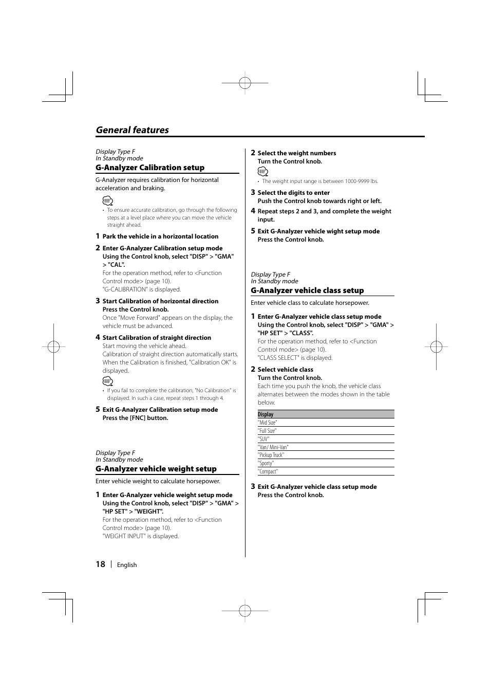 General features | Kenwood KDC-MP635 User Manual | Page 18 / 52