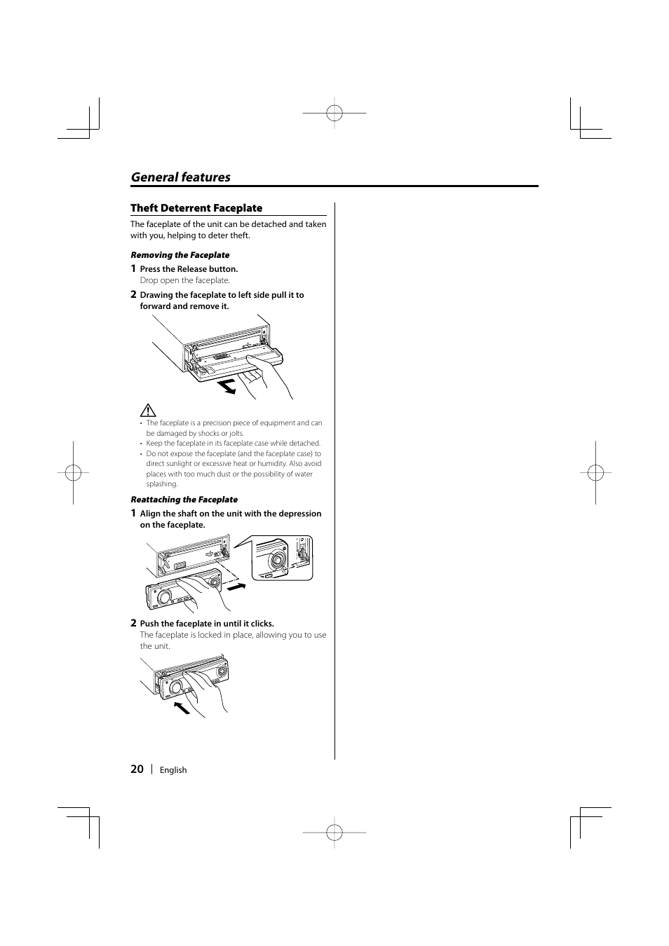 General features | Kenwood KDC-MP635 User Manual | Page 20 / 52