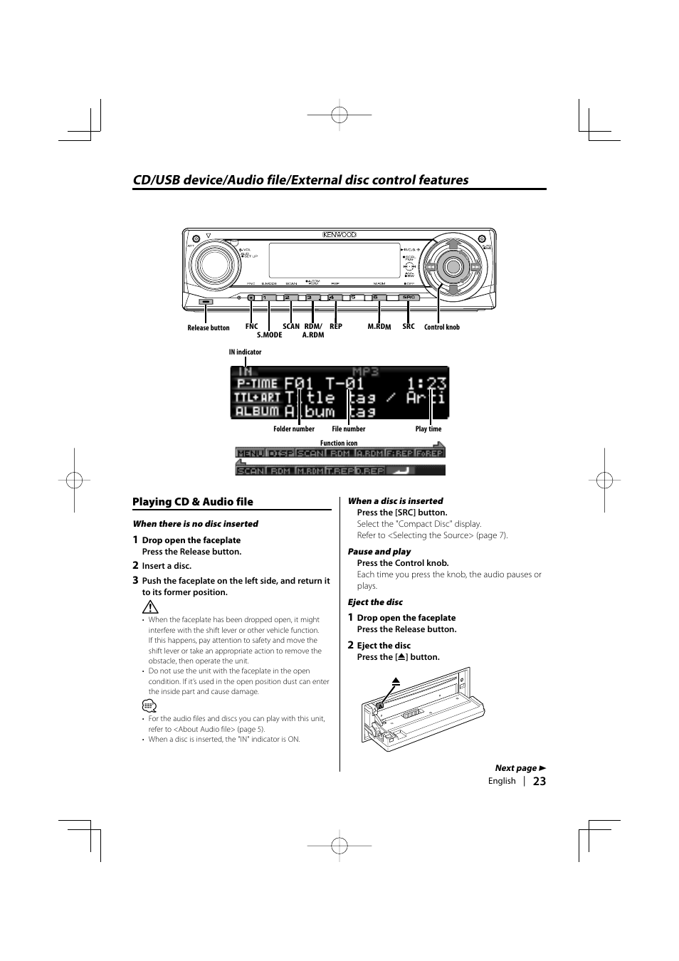 Kenwood KDC-MP635 User Manual | Page 23 / 52