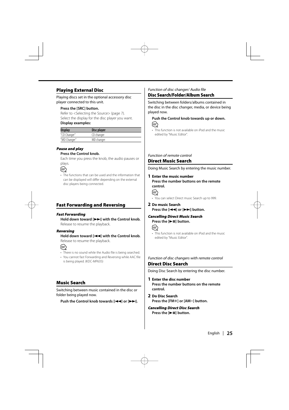 Kenwood KDC-MP635 User Manual | Page 25 / 52