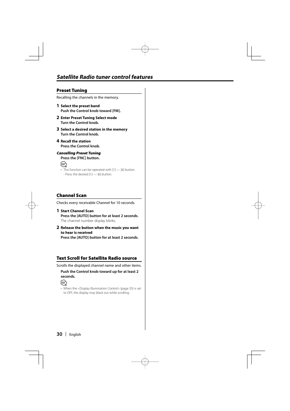 Satellite radio tuner control features | Kenwood KDC-MP635 User Manual | Page 30 / 52