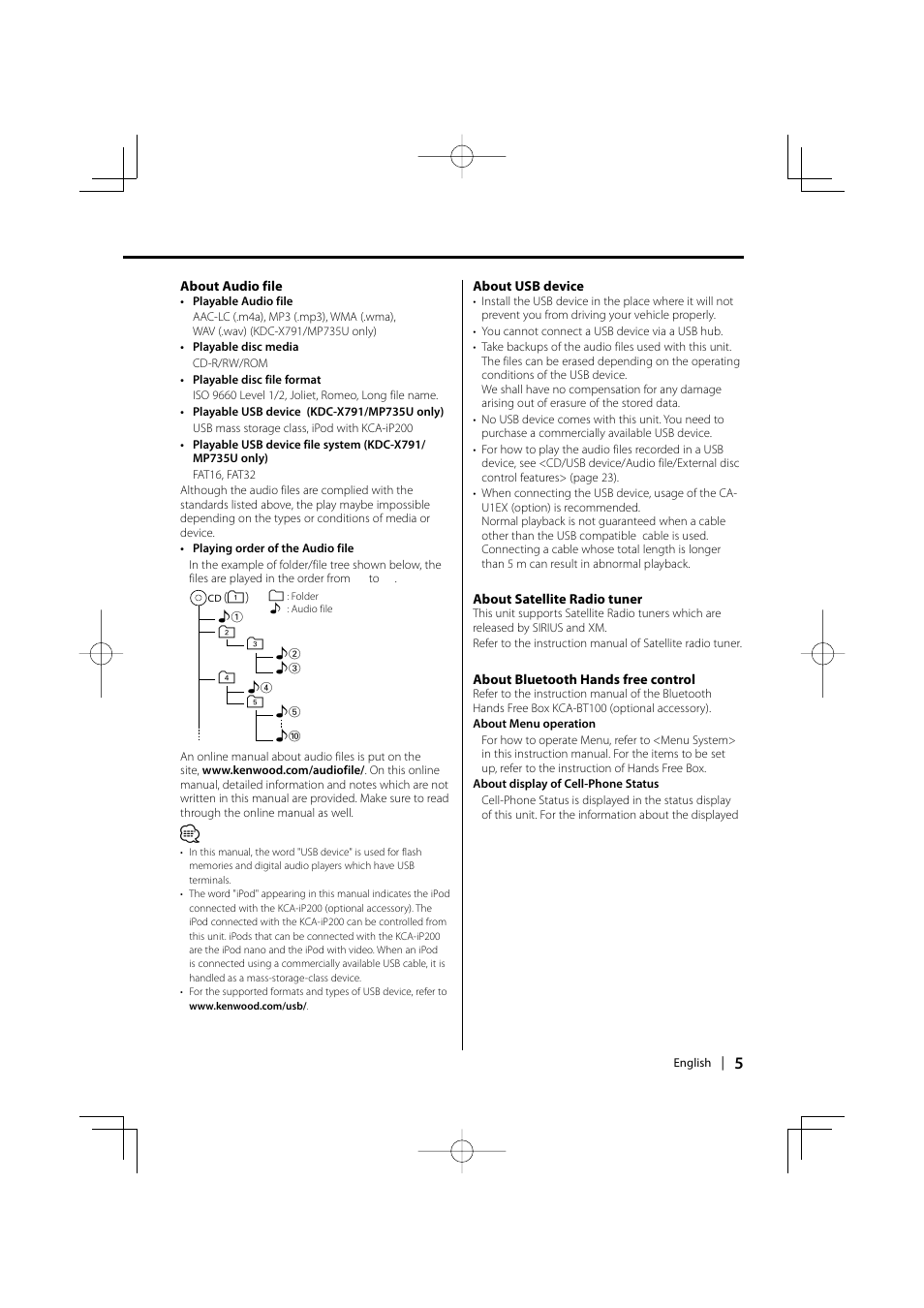 Kenwood KDC-MP635 User Manual | Page 5 / 52