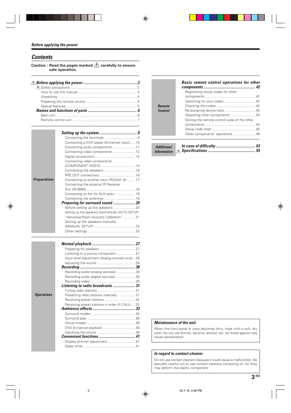 Kenwood VR-9080 User Manual | Page 3 / 56