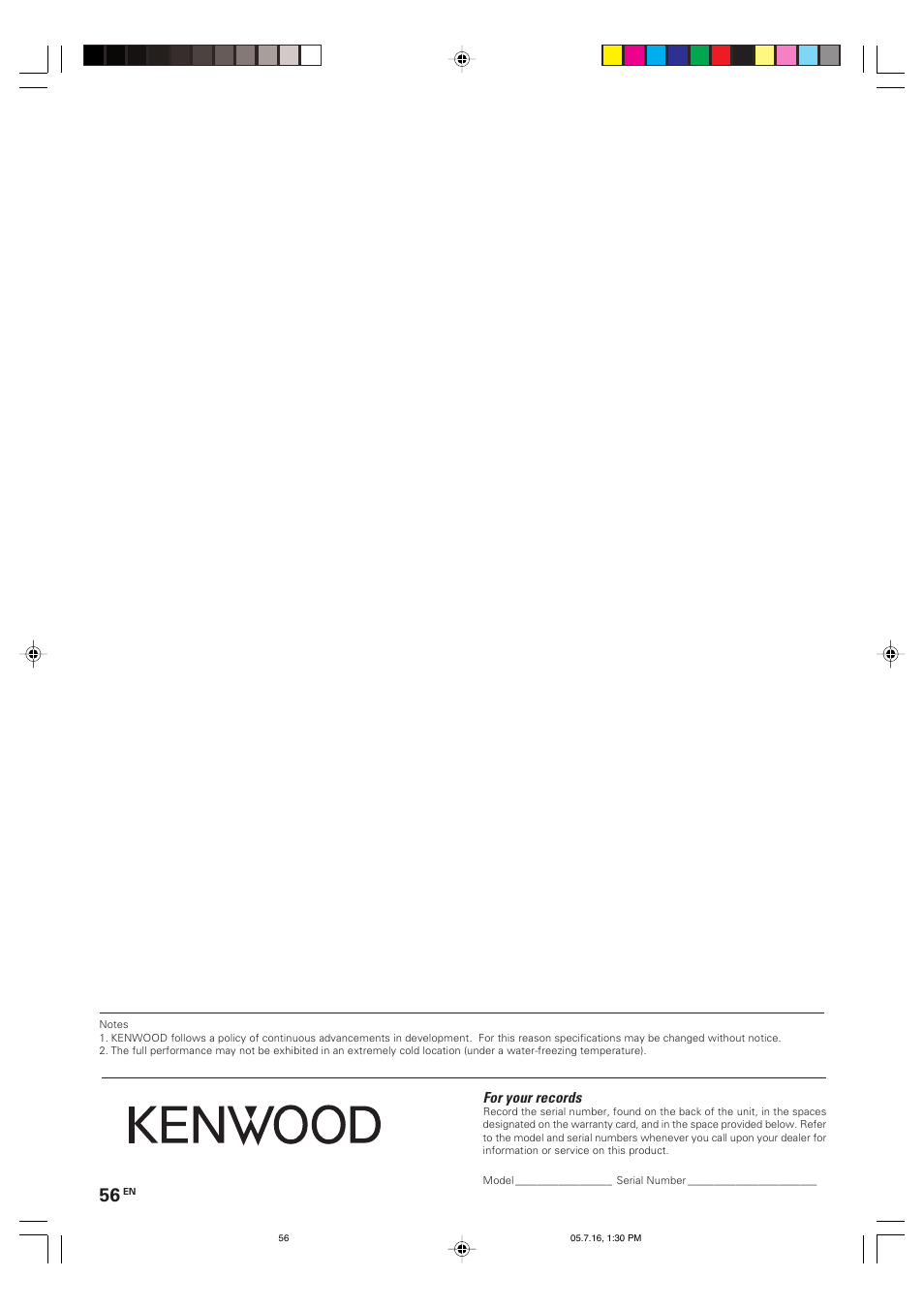 Kenwood VR-9080 User Manual | Page 56 / 56