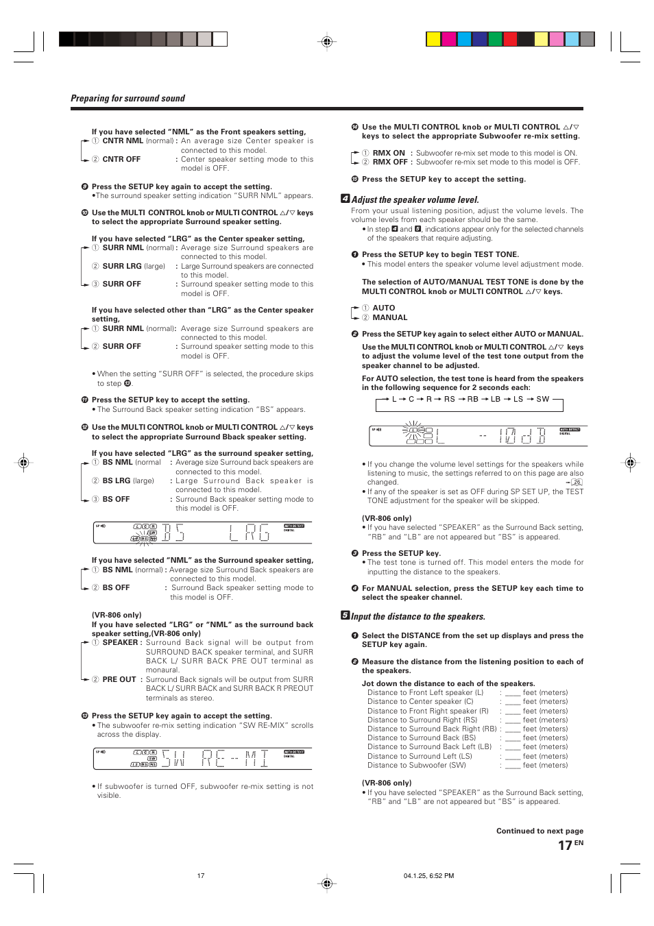 Kenwood KRF-V5080D User Manual | Page 17 / 32