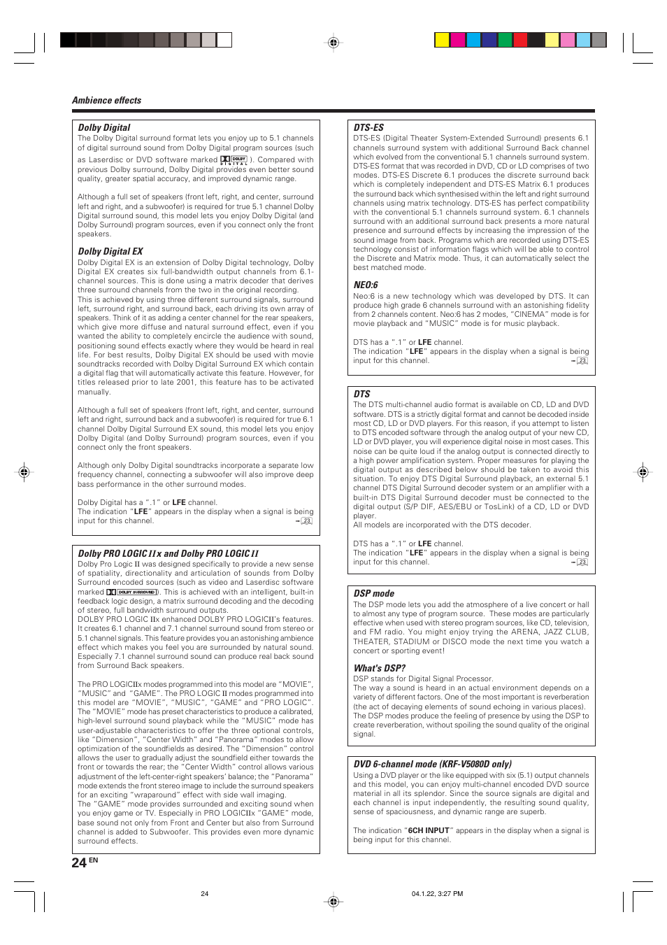 Kenwood KRF-V5080D User Manual | Page 24 / 32