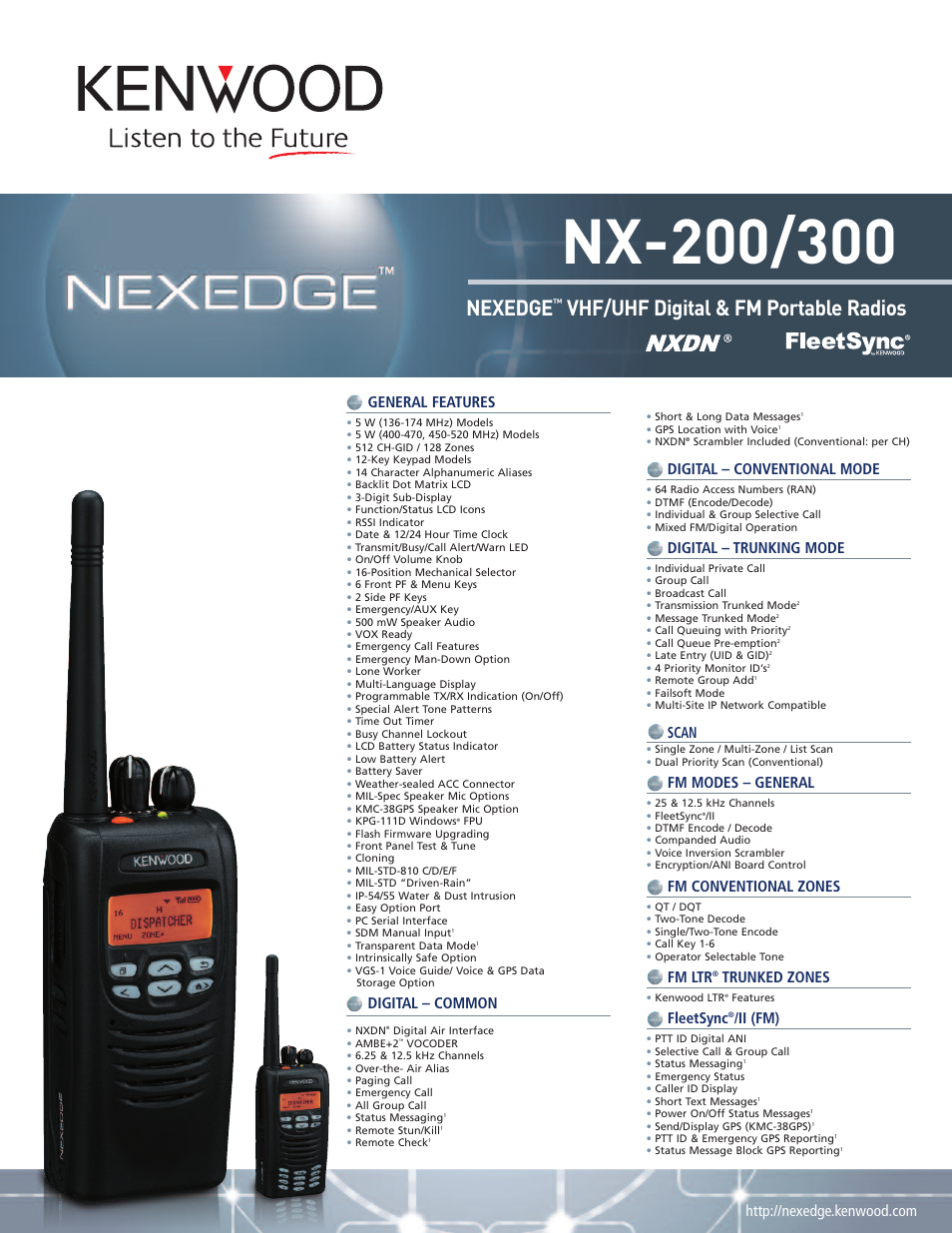 Kenwood NEXEDGE NX-300 User Manual | 2 pages