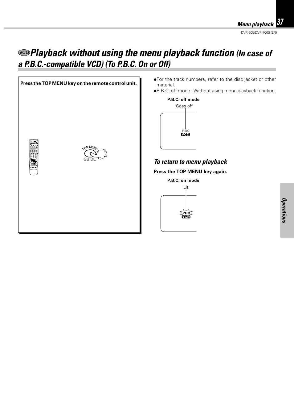 Playback without using the menu playback function | Kenwood DVR-505 User Manual | Page 37 / 68