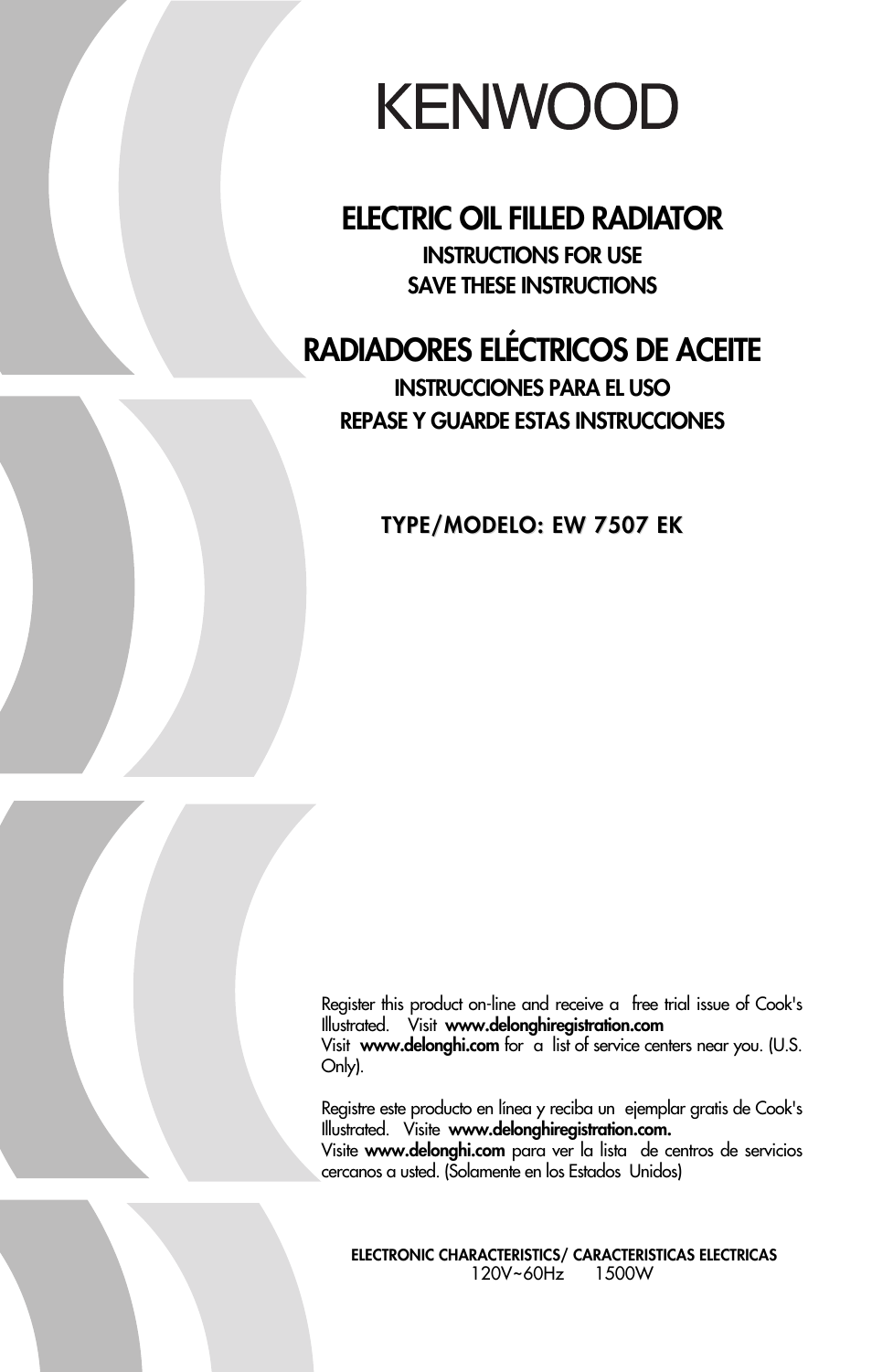 Kenwood EW7507EK User Manual | 15 pages