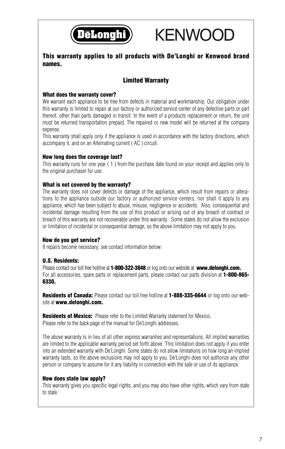 Kenwood EW7507EK User Manual | Page 7 / 15