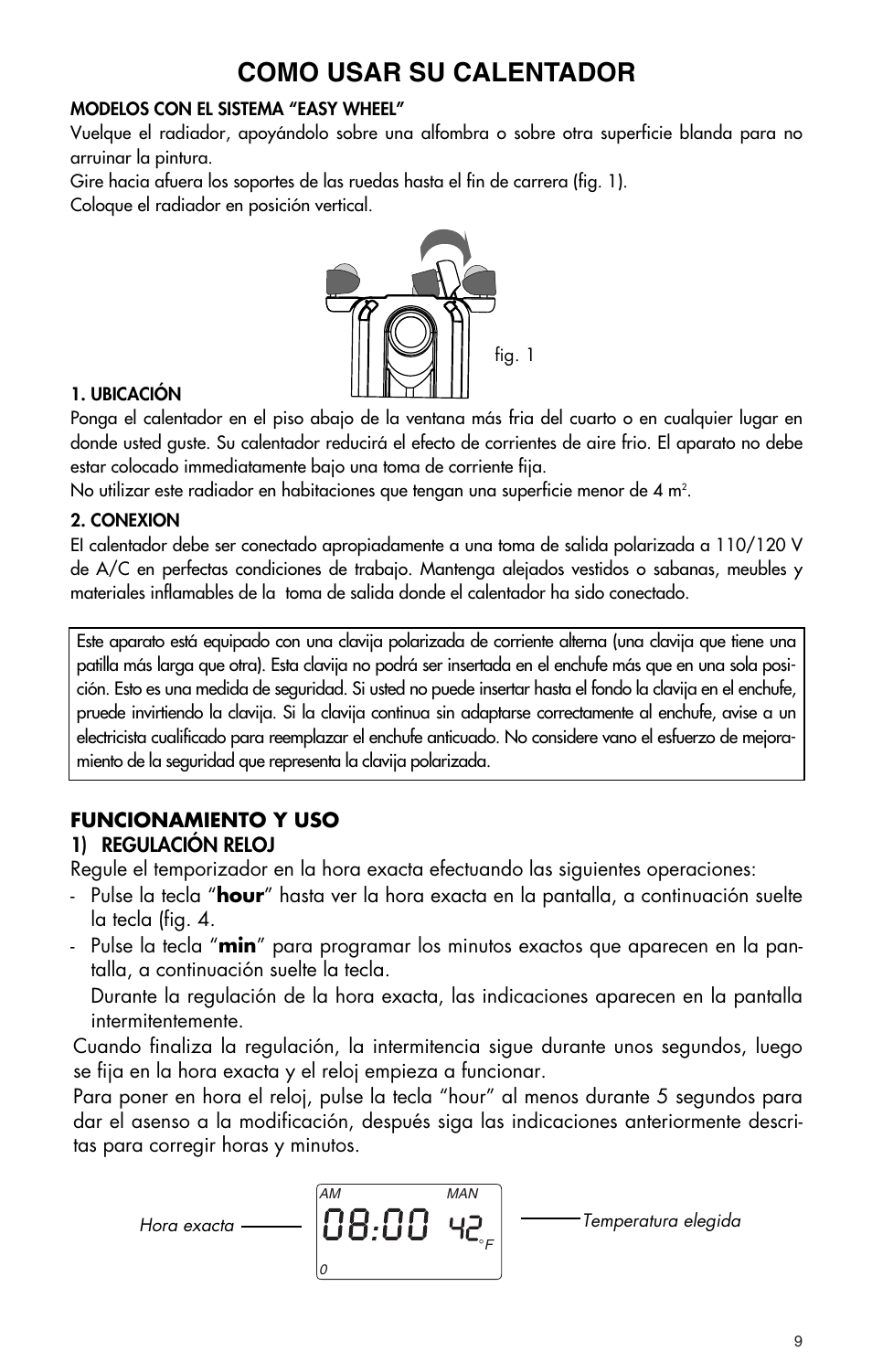 Como usar su calentador | Kenwood EW7507EK User Manual | Page 9 / 15