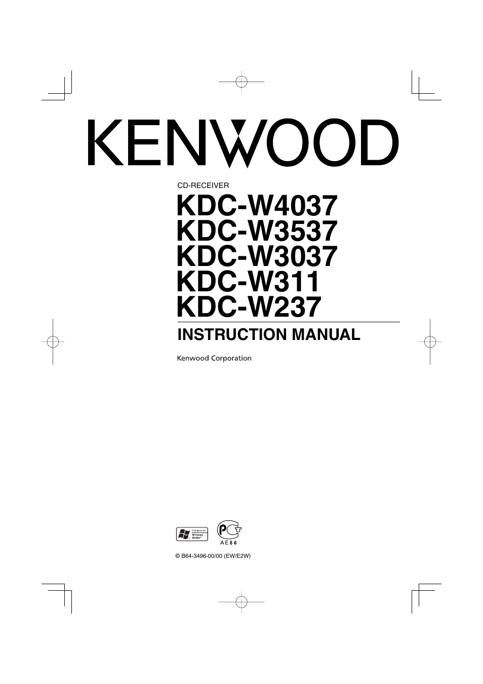 Kenwood KDC-W4037 User Manual | 36 pages