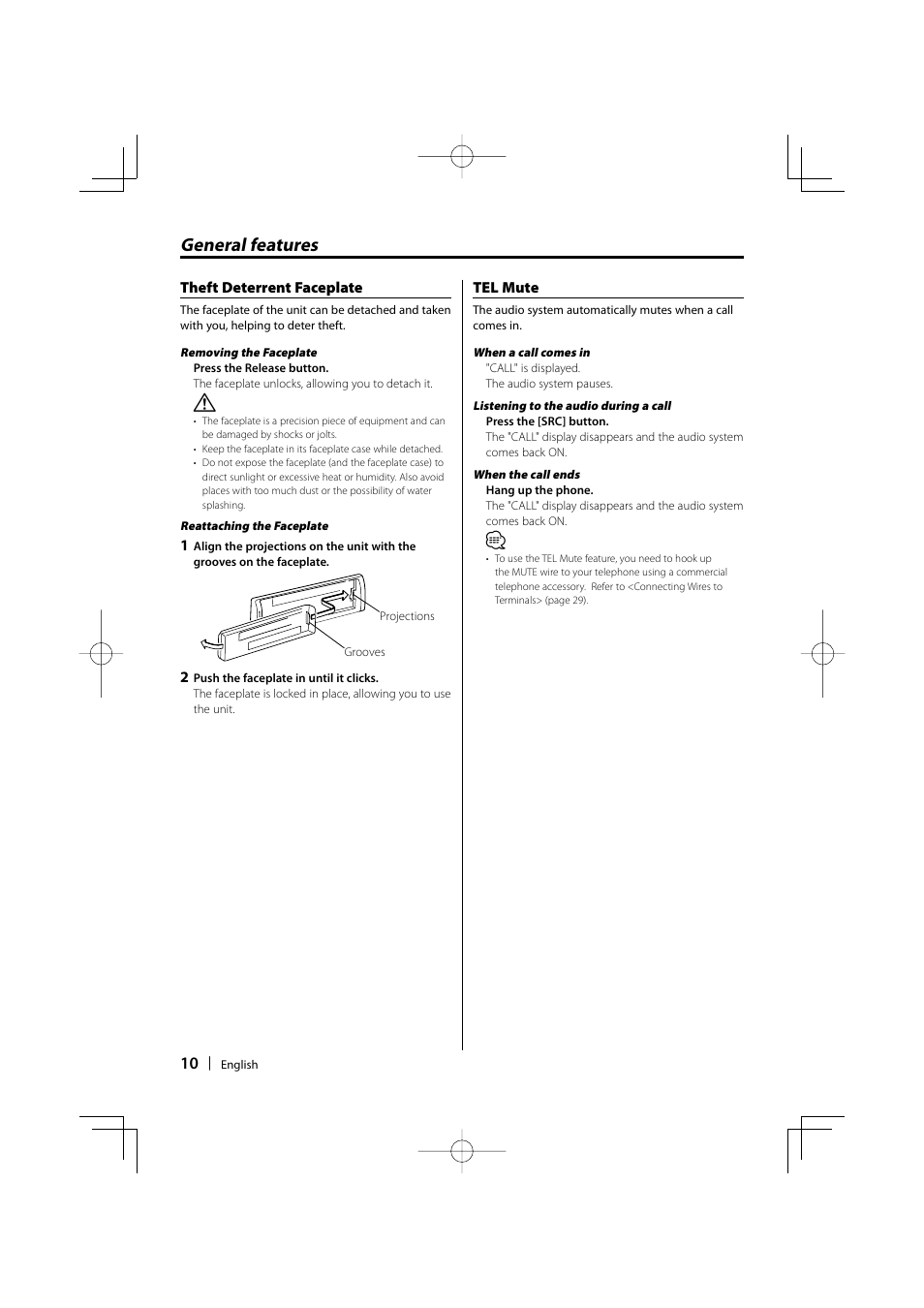 General features | Kenwood KDC-W4037 User Manual | Page 10 / 36