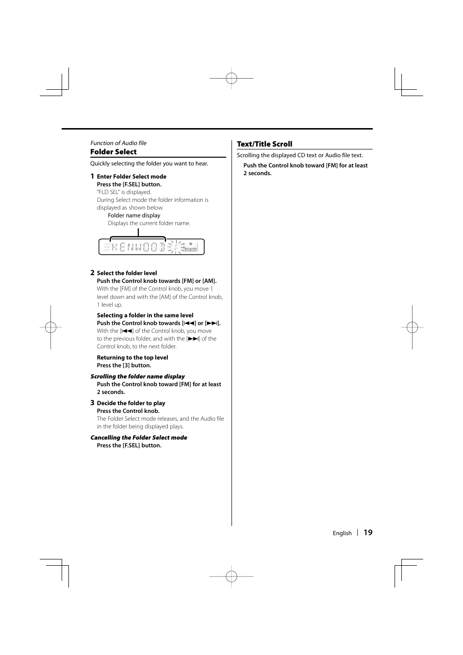 Kenwood KDC-W4037 User Manual | Page 19 / 36