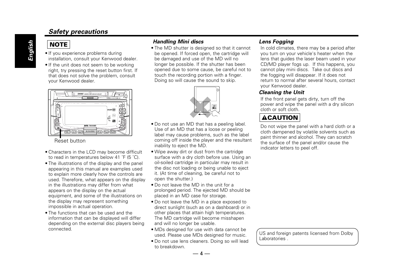 Kenwood DPX-7010MD User Manual | Page 4 / 36