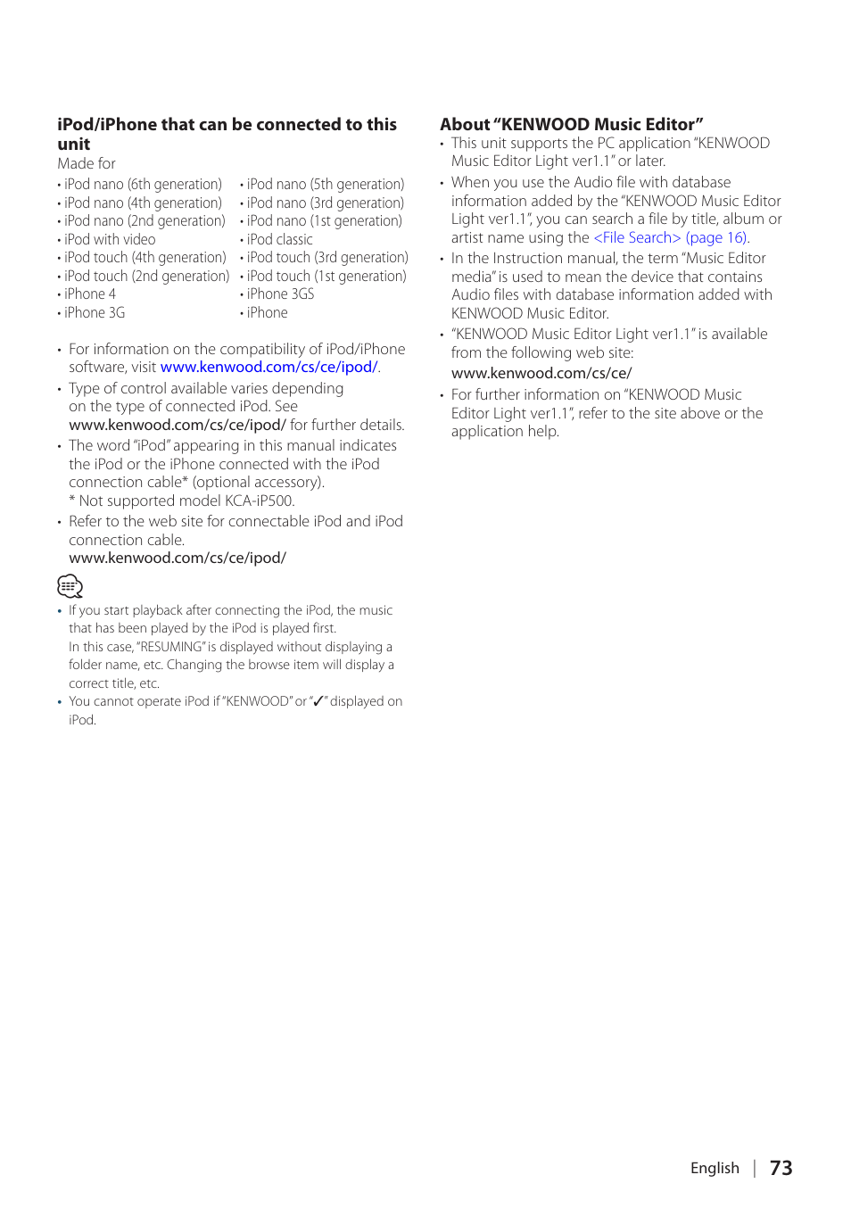 Kenwood DPX304 User Manual | Page 73 / 79