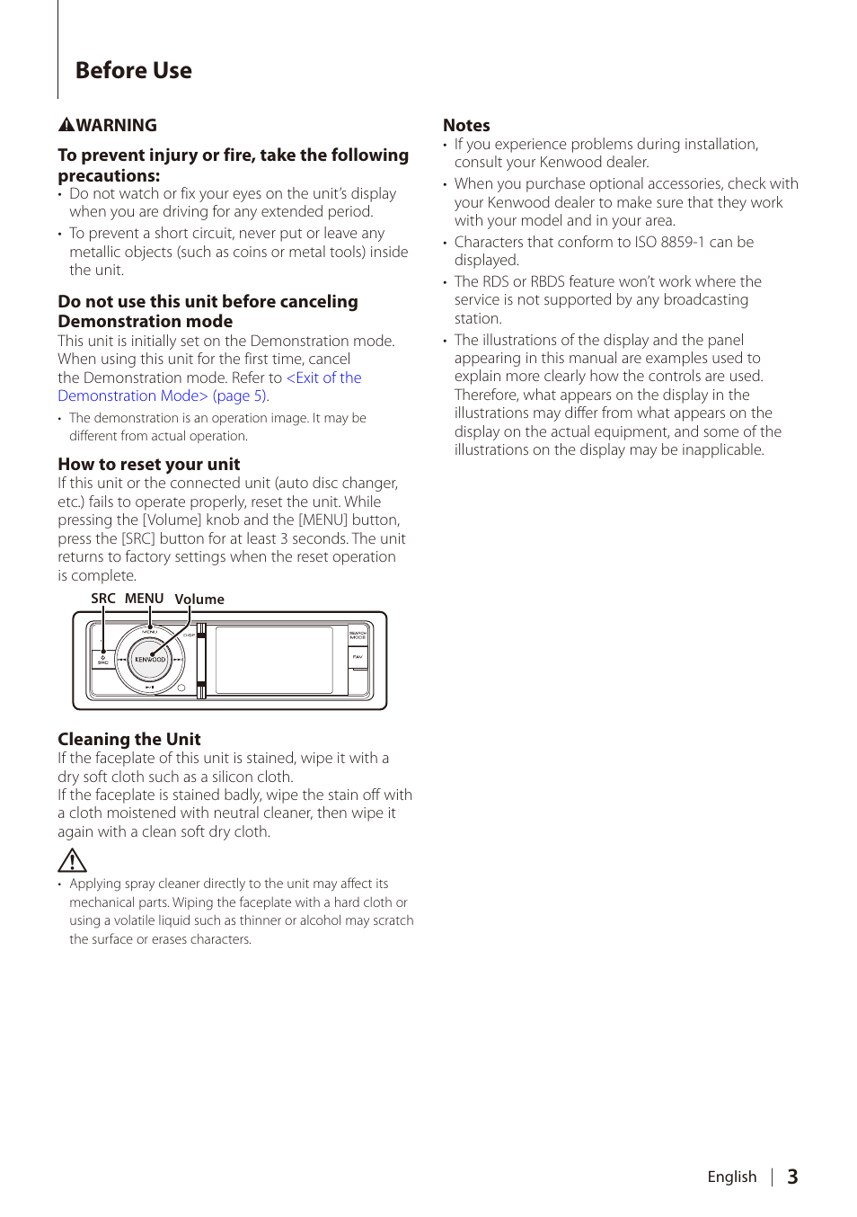 Before use | Kenwood DIGITAL MEDIA RECEIVER KIV-BT900 User Manual | Page 3 / 84