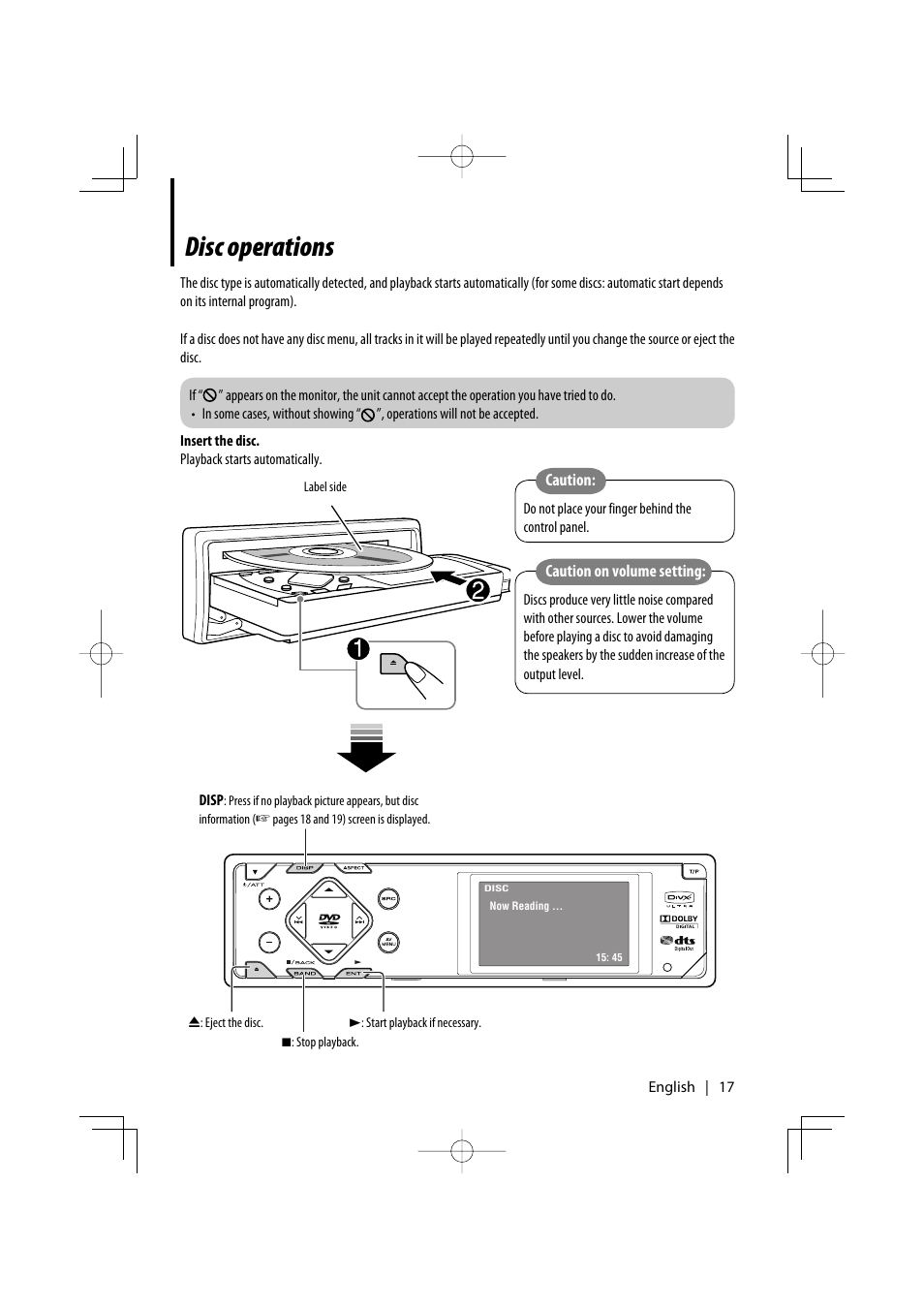 Disc operations | Kenwood KDV-7241 User Manual | Page 17 / 45